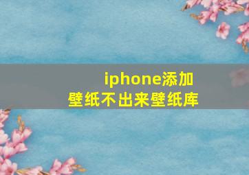 iphone添加壁纸不出来壁纸库