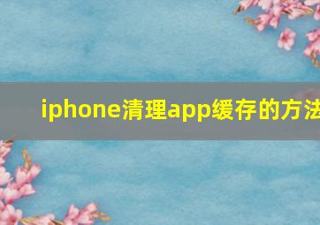 iphone清理app缓存的方法