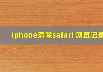 iphone清除safari 浏览记录