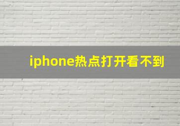 iphone热点打开看不到