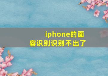 iphone的面容识别识别不出了