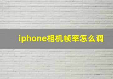 iphone相机帧率怎么调