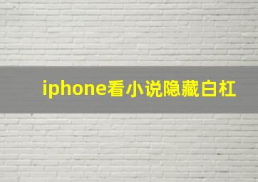 iphone看小说隐藏白杠