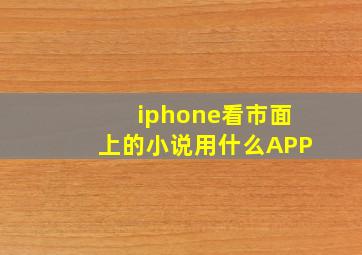 iphone看市面上的小说用什么APP