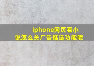 iphone网页看小说怎么关广告推送功能呢