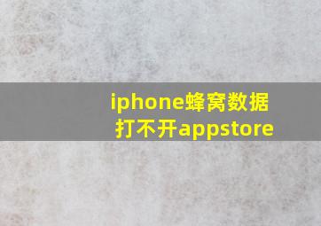 iphone蜂窝数据打不开appstore