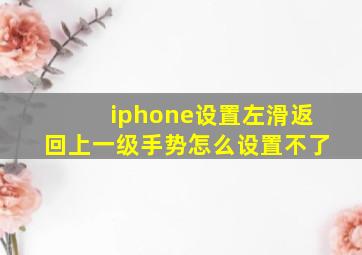 iphone设置左滑返回上一级手势怎么设置不了