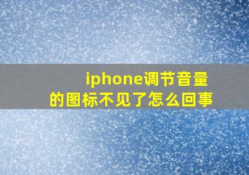 iphone调节音量的图标不见了怎么回事