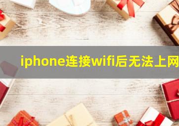 iphone连接wifi后无法上网