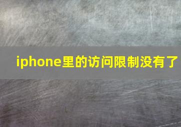 iphone里的访问限制没有了