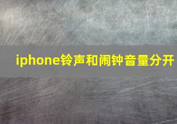 iphone铃声和闹钟音量分开