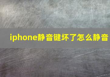 iphone静音键坏了怎么静音