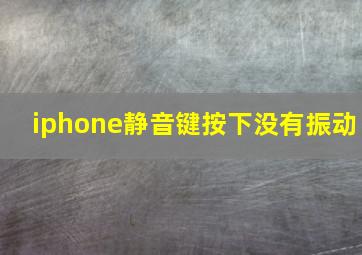 iphone静音键按下没有振动