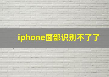 iphone面部识别不了了