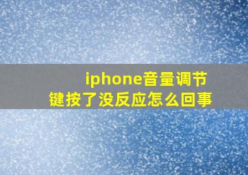 iphone音量调节键按了没反应怎么回事