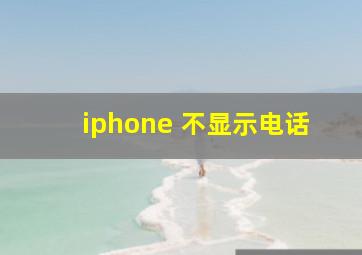 iphone 不显示电话