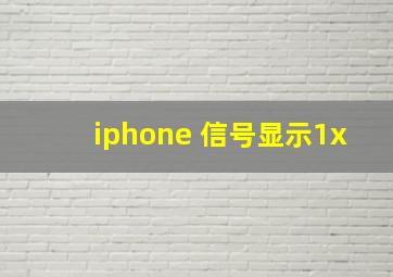 iphone 信号显示1x