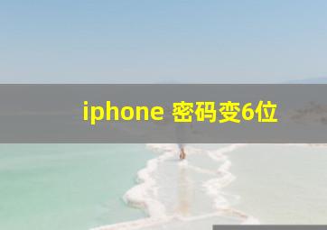 iphone 密码变6位