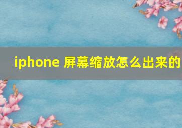 iphone 屏幕缩放怎么出来的