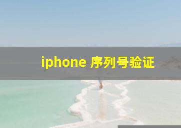 iphone 序列号验证