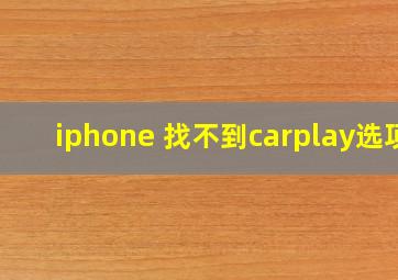 iphone 找不到carplay选项