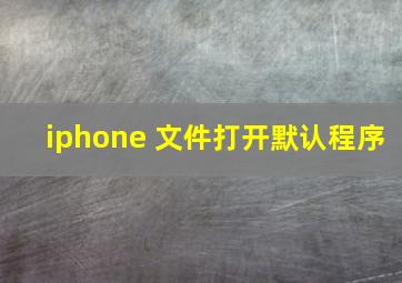 iphone 文件打开默认程序