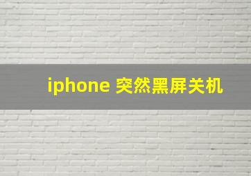 iphone 突然黑屏关机