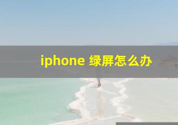 iphone 绿屏怎么办