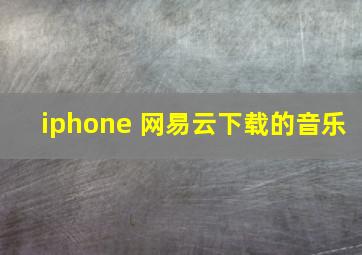 iphone 网易云下载的音乐