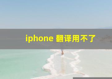 iphone 翻译用不了