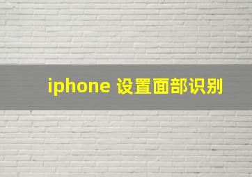 iphone 设置面部识别