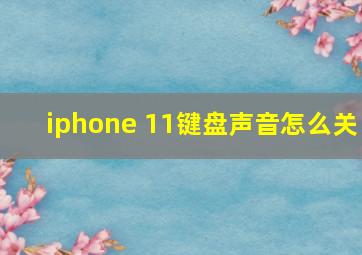 iphone 11键盘声音怎么关