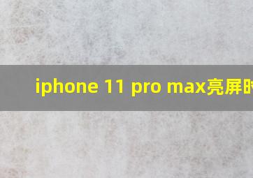 iphone 11 pro max亮屏时间