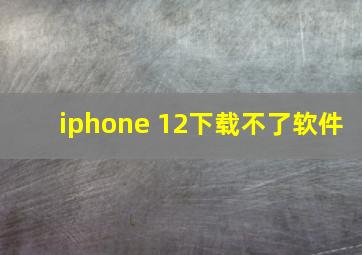 iphone 12下载不了软件