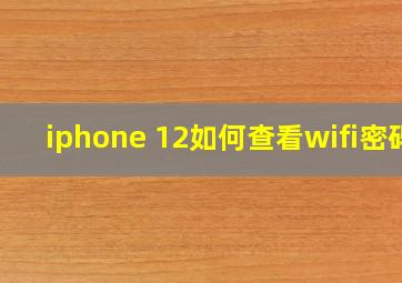 iphone 12如何查看wifi密码