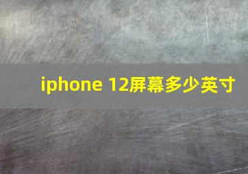 iphone 12屏幕多少英寸