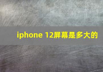 iphone 12屏幕是多大的