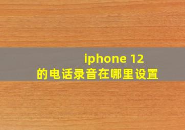 iphone 12的电话录音在哪里设置