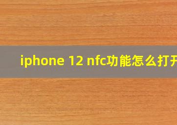 iphone 12 nfc功能怎么打开