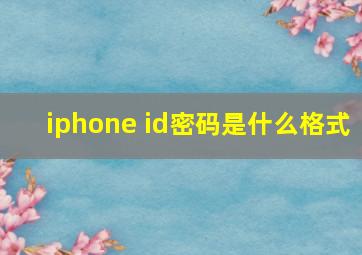 iphone id密码是什么格式