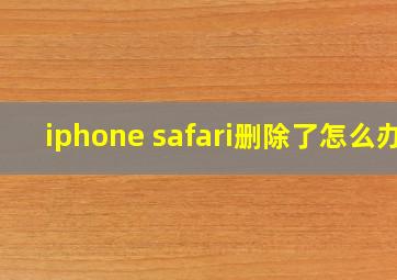 iphone safari删除了怎么办