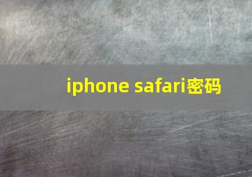 iphone safari密码