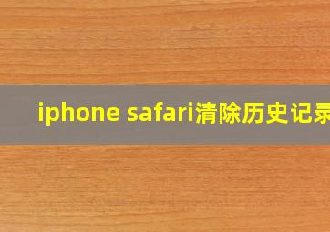 iphone safari清除历史记录