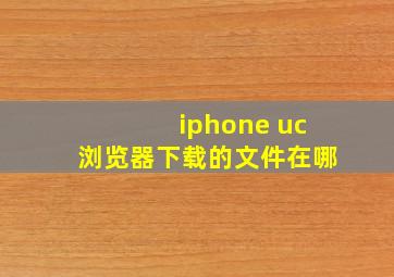 iphone uc浏览器下载的文件在哪