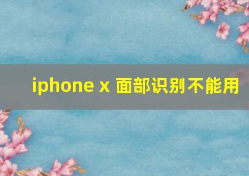 iphone x 面部识别不能用