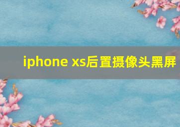 iphone xs后置摄像头黑屏