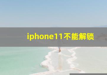 iphone11不能解锁