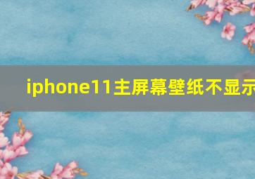 iphone11主屏幕壁纸不显示