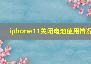 iphone11关闭电池使用情况