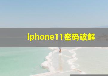 iphone11密码破解